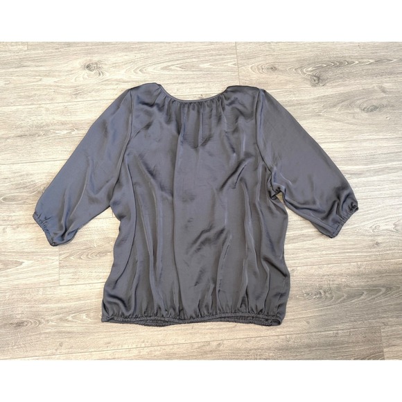 Lane Bryant Blouse Size 26/28 Gray Embellished‎ Neckline Holiday Party Bling Top - Picture 3 of 6